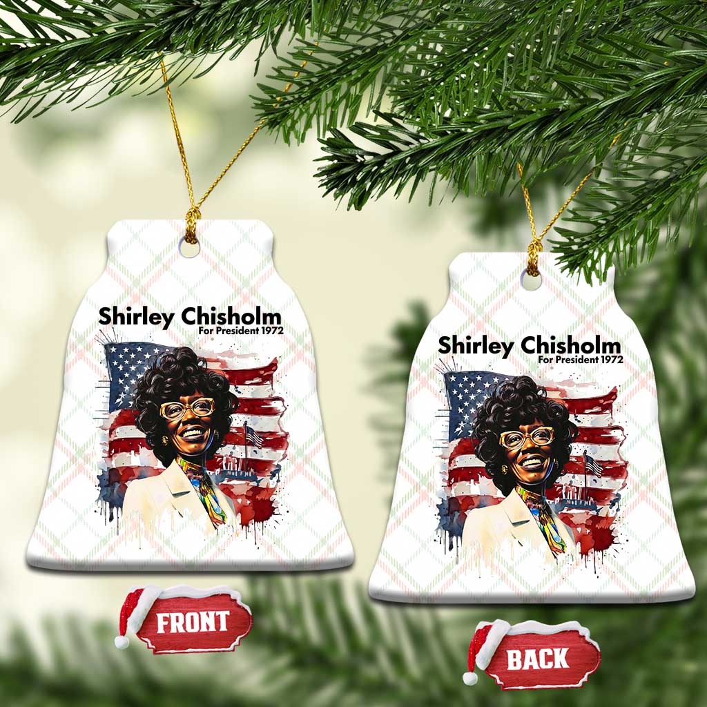 Shirley Chisholm For President 1972 With American Flag Ceramic Ornament TS12 Print Your Wear