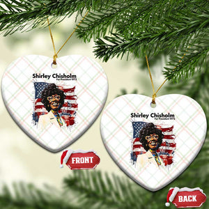 Shirley Chisholm For President 1972 With American Flag Ceramic Ornament TS12 Print Your Wear