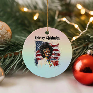 Shirley Chisholm For President 1972 With American Flag Ceramic Ornament TS12 1pc Pastel Print Your Wear