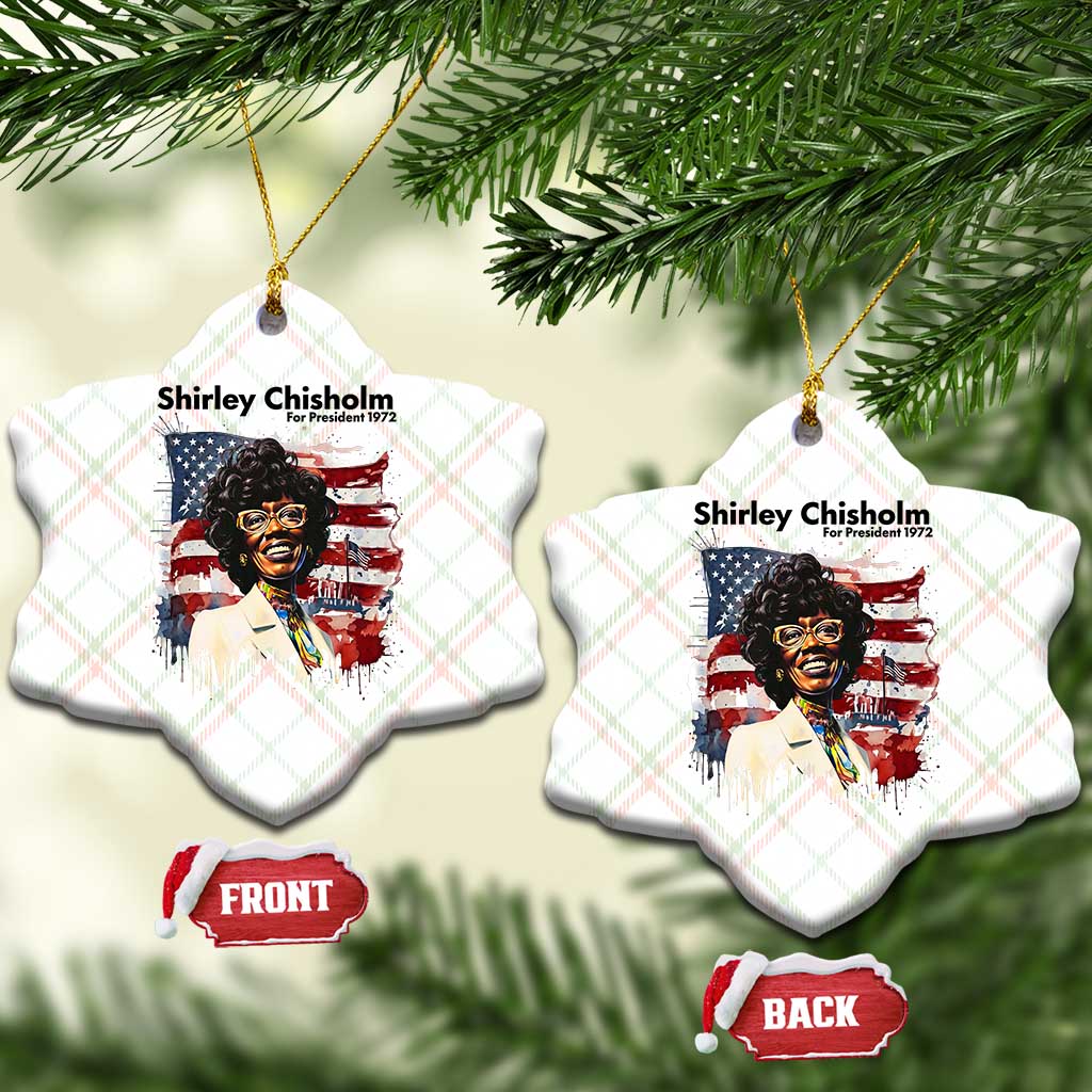 Shirley Chisholm For President 1972 With American Flag Ceramic Ornament TS12 Print Your Wear