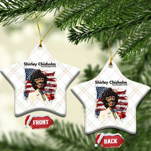 Shirley Chisholm For President 1972 With American Flag Ceramic Ornament TS12 Print Your Wear