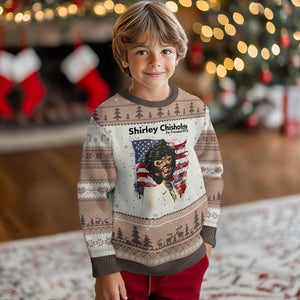 Shirley Chisholm For President 1972 With American Flag Ugly Christmas Sweater TS12 Mocha Mousse Print Your Wear