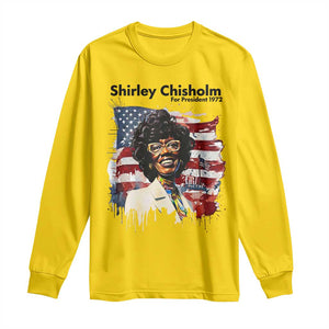 Shirley Chisholm For President 1972 With American Flag Long Sleeve Shirt TS12 Daisy Print Your Wear