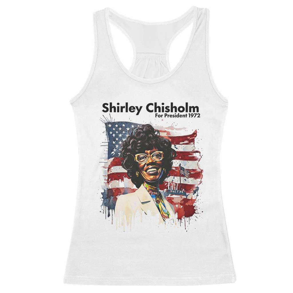 Shirley Chisholm For President 1972 With American Flag Racerback Tank Top TS12 White Print Your Wear