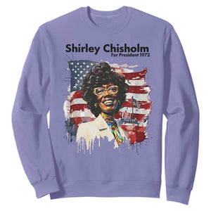 Shirley Chisholm For President 1972 With American Flag Sweatshirt TS12 Violet Print Your Wear