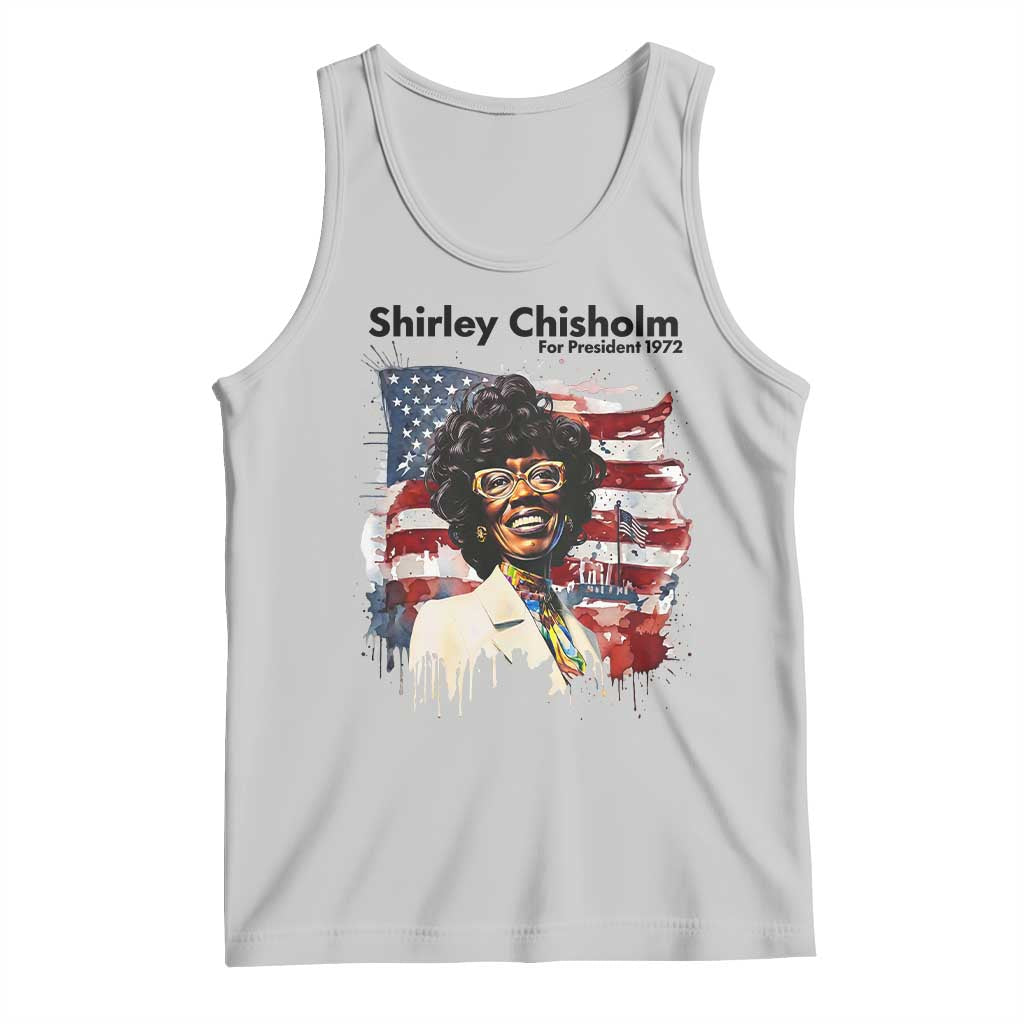 Shirley Chisholm For President 1972 With American Flag Tank Top TS12 Ash Print Your Wear