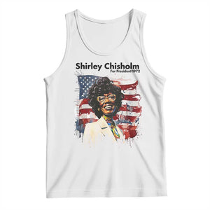 Shirley Chisholm For President 1972 With American Flag Tank Top TS12 White Print Your Wear