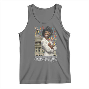 Shirley Chisholm Civil Rights Leader Quote Tank Top Reject Stereotype TS12 Black Heather Print Your Wear