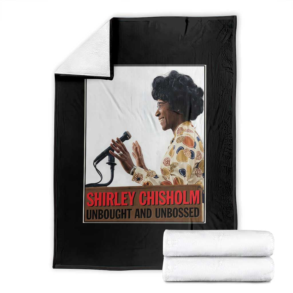 Shirley Chisholm Feminist Empowerment Throw Blanket Unbought And Unbossed TS12 Black Print Your Wear