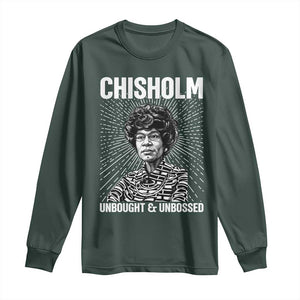 Shirley Chisholm Unbought And Unbossed Feminist Long Sleeve Shirt TS12 Dark Forest Green Print Your Wear