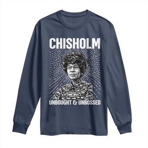 Shirley Chisholm Unbought And Unbossed Feminist Long Sleeve Shirt TS12 Navy Print Your Wear
