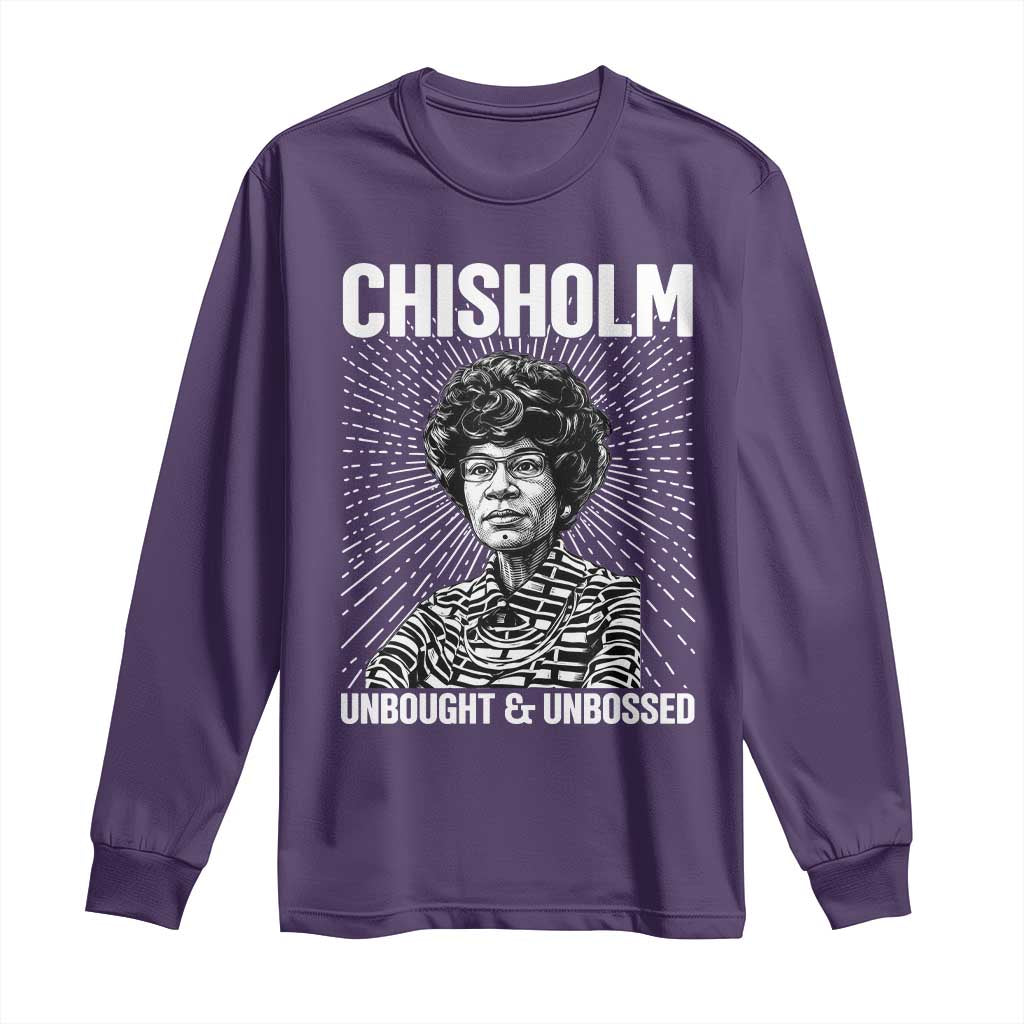 Shirley Chisholm Unbought And Unbossed Feminist Long Sleeve Shirt TS12 Purple Print Your Wear