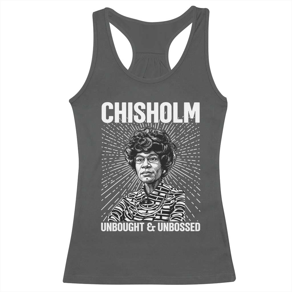Shirley Chisholm Unbought And Unbossed Feminist Racerback Tank Top TS12 Dark Heather Print Your Wear