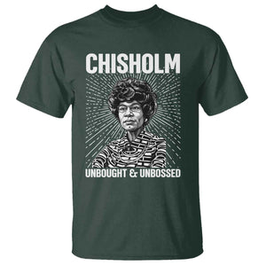 Shirley Chisholm Unbought And Unbossed Feminist T Shirt TS12 Dark Forest Green Print Your Wear