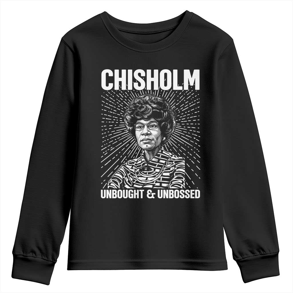 Shirley Chisholm Unbought And Unbossed Feminist Youth Sweatshirt TS12 Black Print Your Wear
