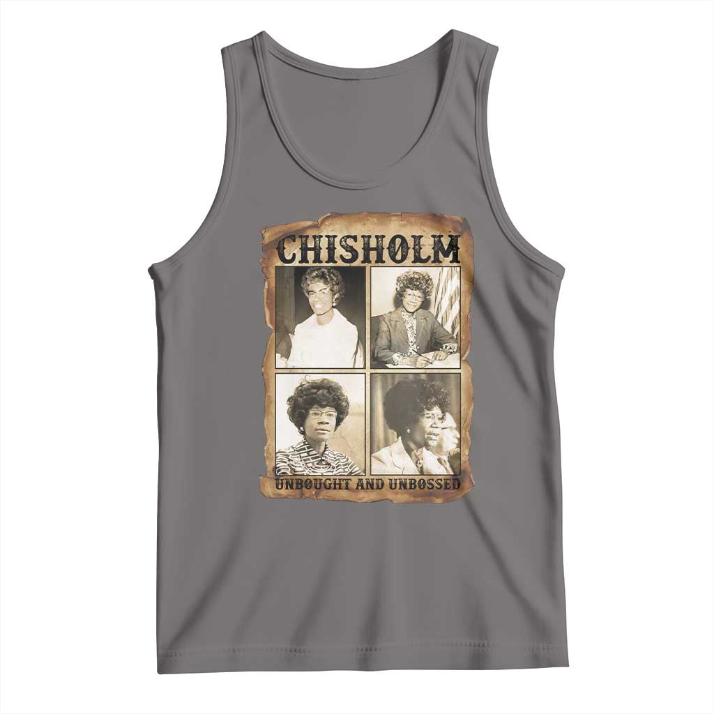 Vintage Shirley Chisholm Unbought And Unbossed Tank Top Womens History Month TS12 Deep Heather Print Your Wear