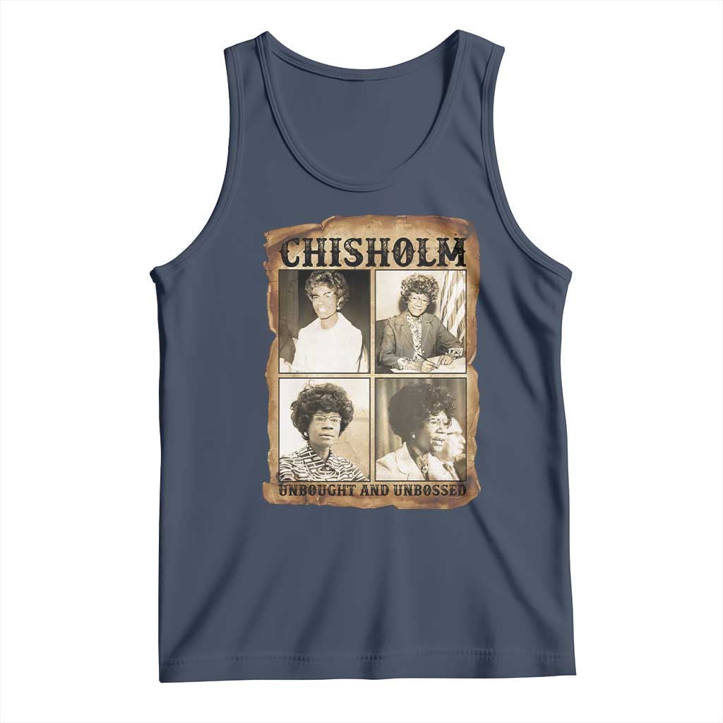 Vintage Shirley Chisholm Unbought And Unbossed Tank Top Womens History Month TS12 Navy Print Your Wear