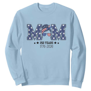 Patriotic Mothers Day Gift Sweatshirt USA 250 Years Celebration TS12 Light Blue Print Your Wear