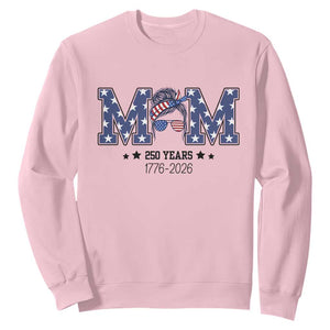 Patriotic Mothers Day Gift Sweatshirt USA 250 Years Celebration TS12 Light Pink Print Your Wear