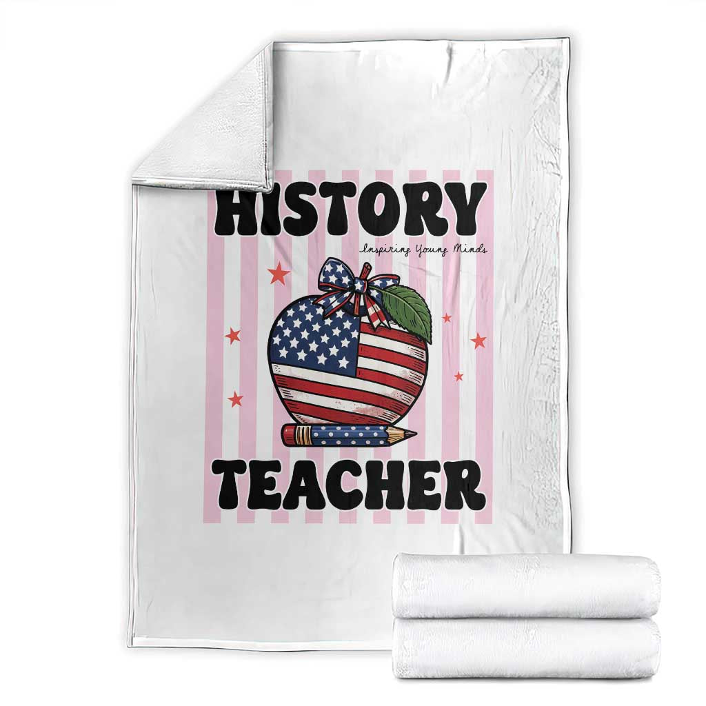Inspiring Young Minds Teacher Throw Blanket 250th Anniversary Educator Gift TS12 White Print Your Wear