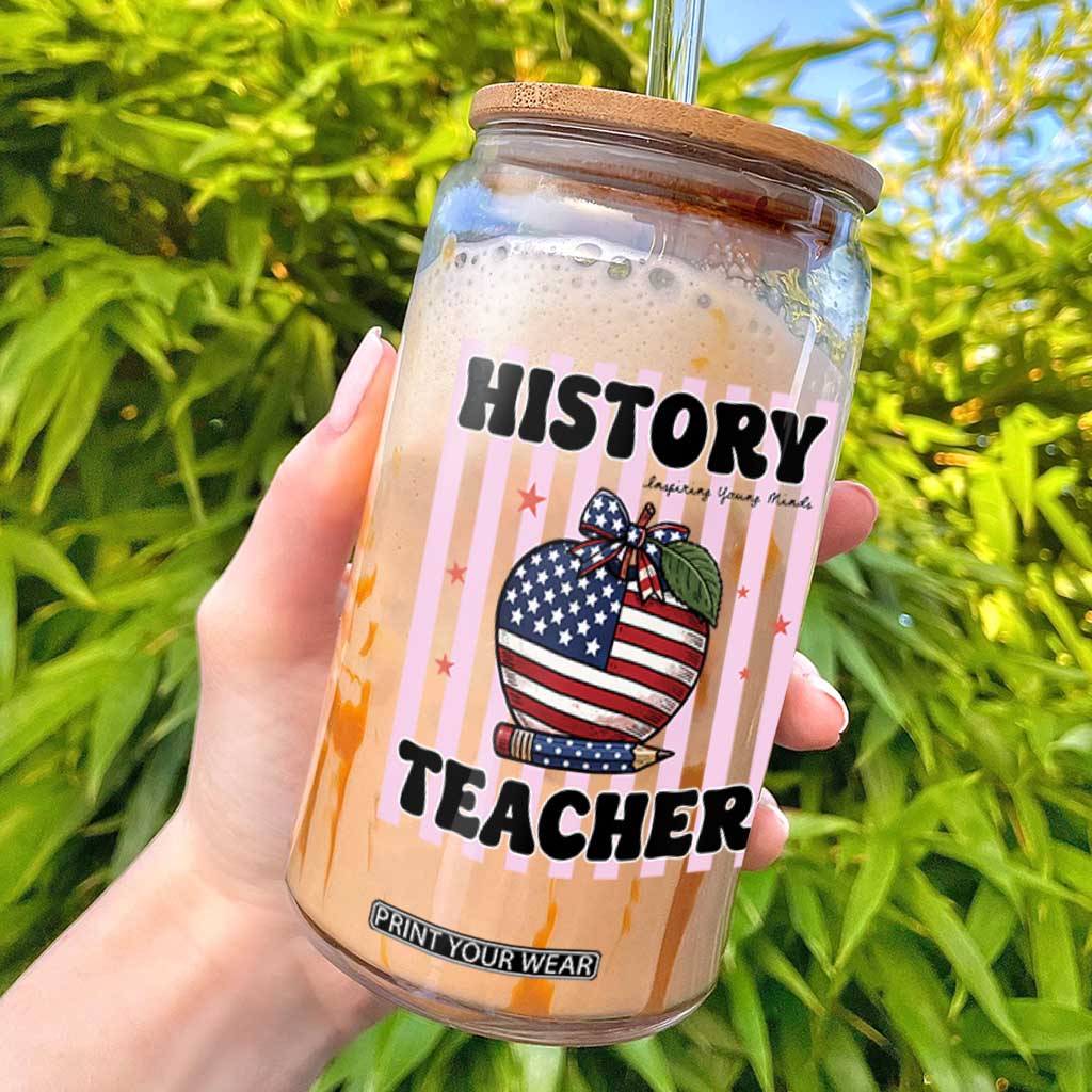 Inspiring Young Minds Teacher Glass Can 250th Anniversary Educator Gift TS12 White Print Your Wear