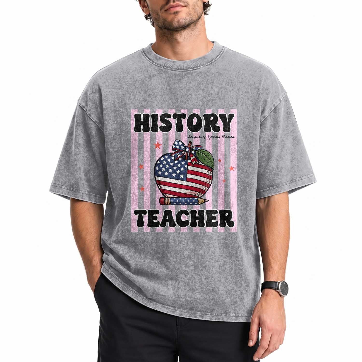 Inspiring Young Minds Teacher Washed Cotton T-Shirt 250th Anniversary Educator Gift