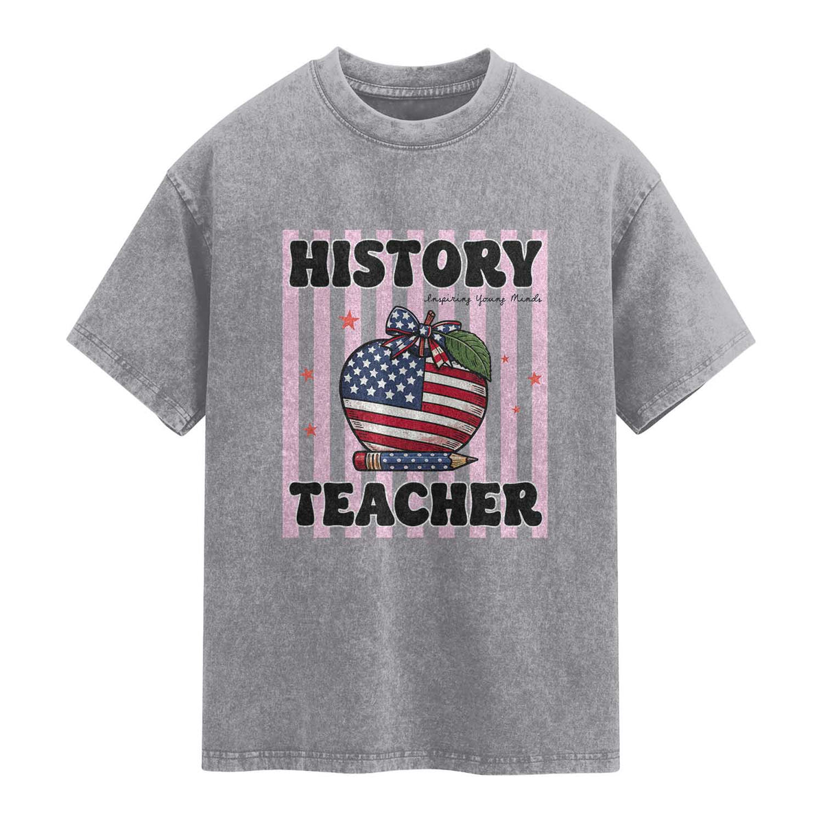Inspiring Young Minds Teacher Washed Cotton T-Shirt 250th Anniversary Educator Gift