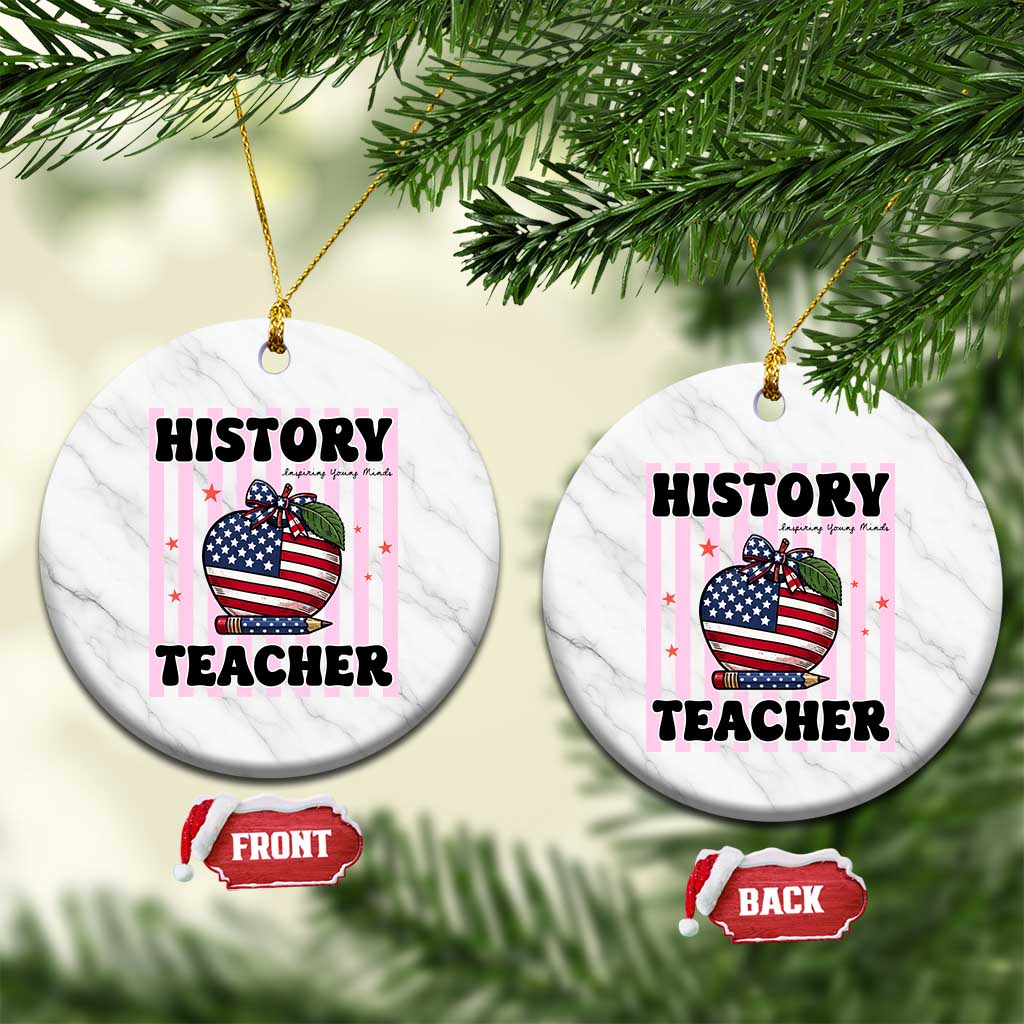 Inspiring Young Minds Teacher Ceramic Ornament 250th Anniversary Educator Gift TS12 1pc White Marble Print Your Wear