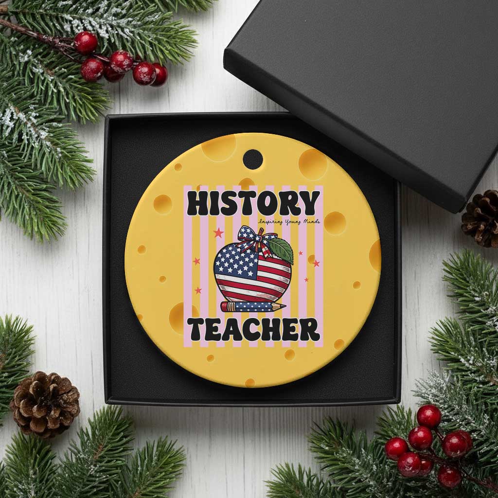 Inspiring Young Minds Teacher Ceramic Ornament 250th Anniversary Educator Gift TS12 1pc Yellow Cheese Print Your Wear