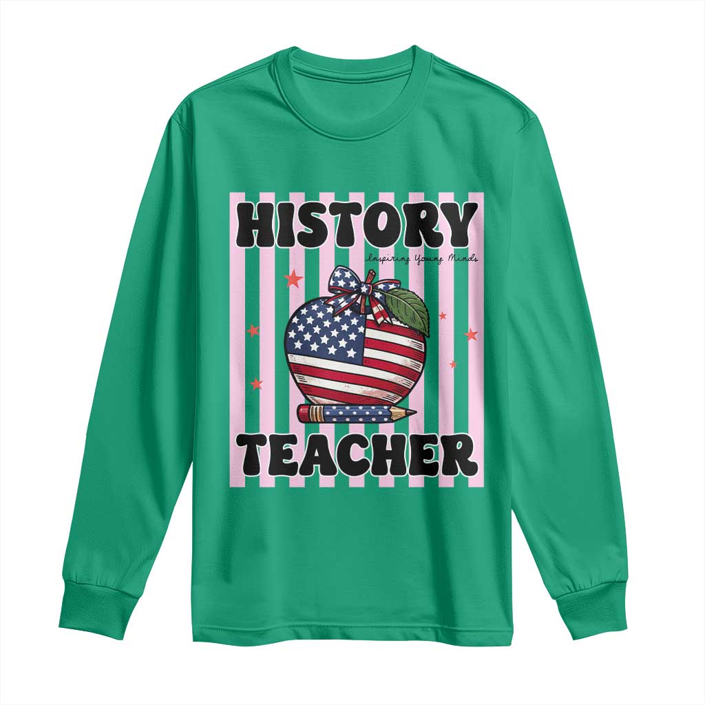 Inspiring Young Minds Teacher Long Sleeve Shirt 250th Anniversary Educator Gift TS12 Irish Green Print Your Wear