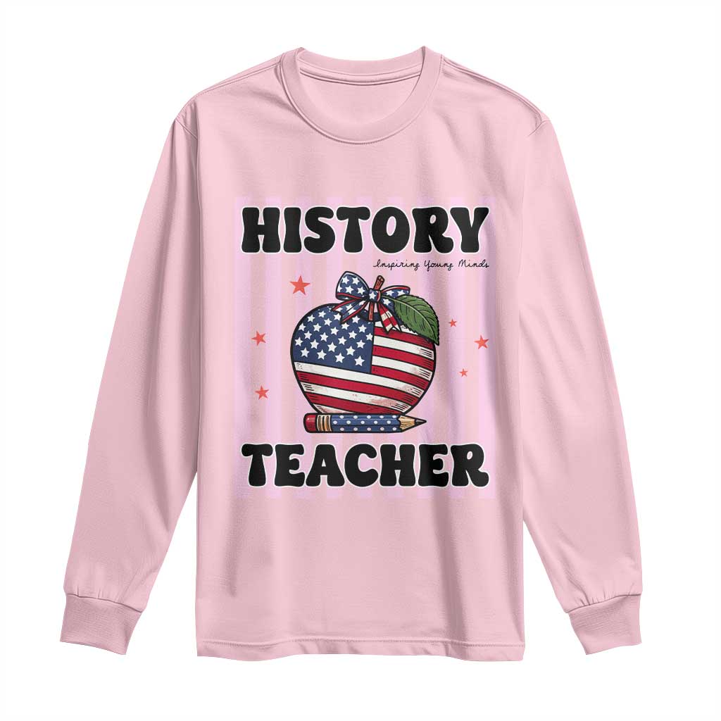 Inspiring Young Minds Teacher Long Sleeve Shirt 250th Anniversary Educator Gift TS12 Light Pink Print Your Wear