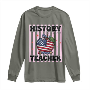 Inspiring Young Minds Teacher Long Sleeve Shirt 250th Anniversary Educator Gift TS12 Military Green Print Your Wear