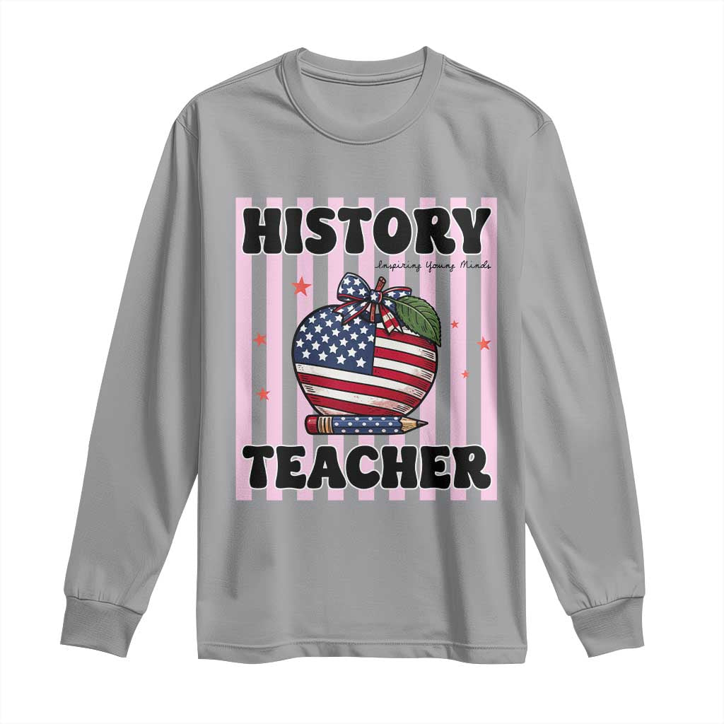 Inspiring Young Minds Teacher Long Sleeve Shirt 250th Anniversary Educator Gift TS12 Sport Gray Print Your Wear