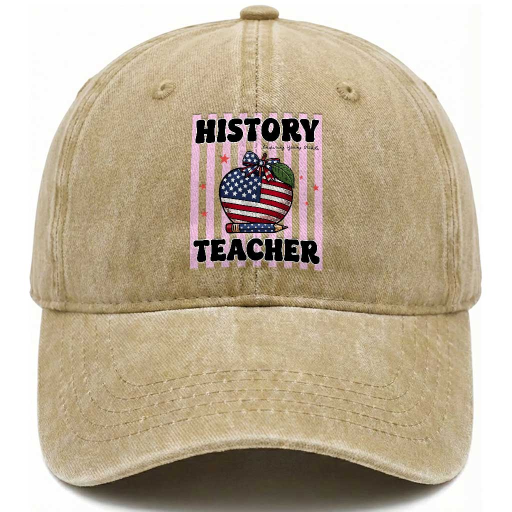 Inspiring Young Minds Teacher Washed Cotton Baseball Cap 250th Anniversary Educator Gift TS12 Print Your Wear