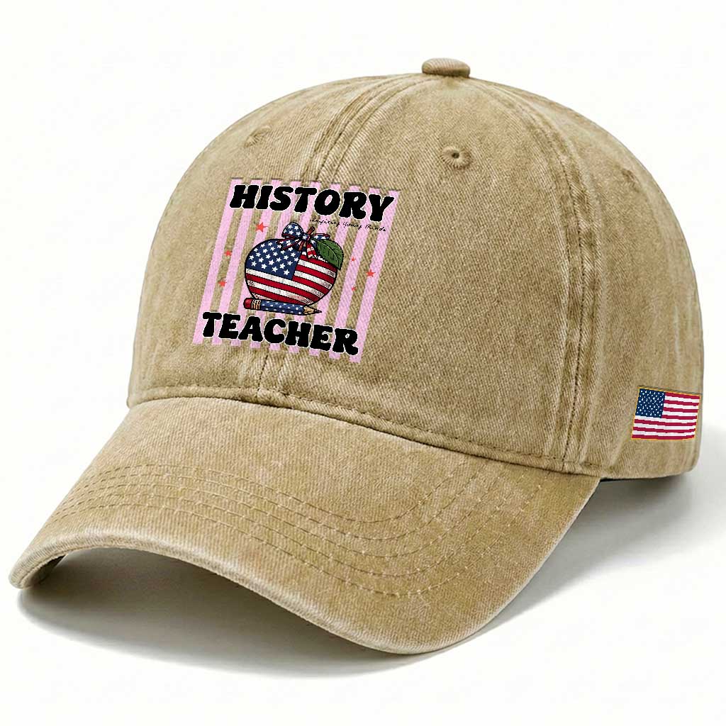 Inspiring Young Minds Teacher Washed Cotton Baseball Cap 250th Anniversary Educator Gift TS12 Print Your Wear