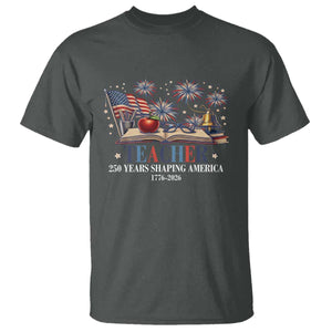 250 Years Shaping America Educator T Shirt USA 250th Anniversary TS12 Dark Heather Print Your Wear