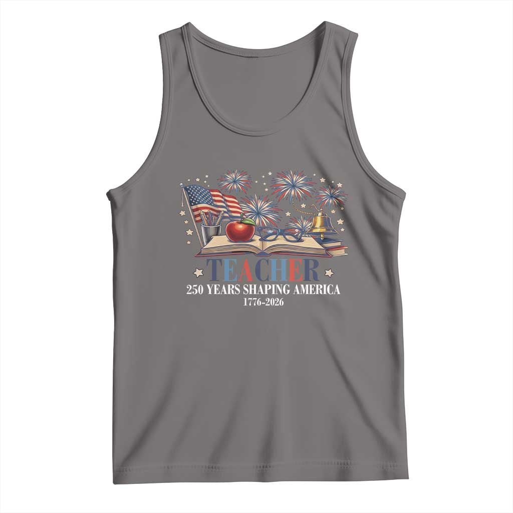 250 Years Shaping America Educator Tank Top USA 250th Anniversary TS12 Deep Heather Print Your Wear