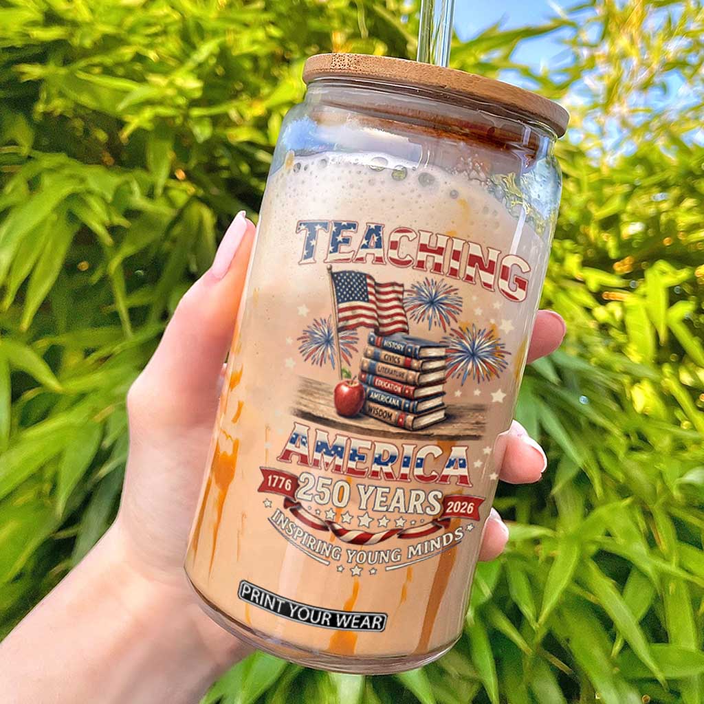 American Teacher Gift Glass Can Inspiring Young Minds 250th Anniversary TS12 Black Print Your Wear