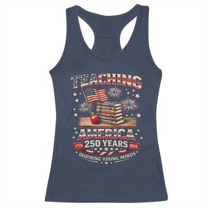 American Teacher Gift Racerback Tank Top Inspiring Young Minds 250th Anniversary TS12 Navy Print Your Wear
