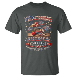 American Teacher Gift T Shirt Inspiring Young Minds 250th Anniversary TS12 Dark Heather Print Your Wear