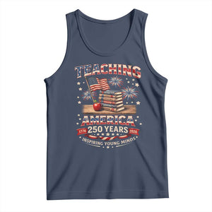 American Teacher Gift Tank Top Inspiring Young Minds 250th Anniversary TS12 Navy Print Your Wear
