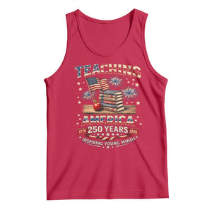 American Teacher Gift Tank Top Inspiring Young Minds 250th Anniversary TS12 Red Print Your Wear