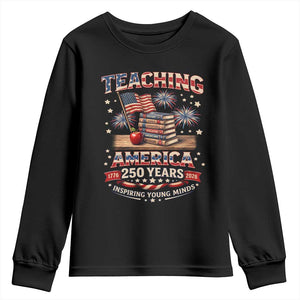 American Teacher Gift Youth Sweatshirt Inspiring Young Minds 250th Anniversary TS12 Black Print Your Wear