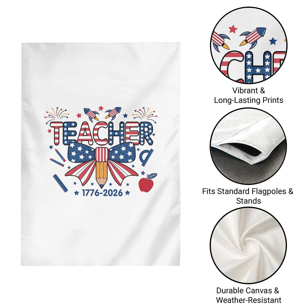 Proud American Teacher 250 Years Garden Flag Patriotic Educator Gift TS12 Print Your Wear