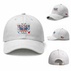 Proud American Teacher 250 Years Baseball Cap Patriotic Educator Gift TS12 Baseball Cap Universal Fit White Print Your Wear