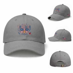 Proud American Teacher 250 Years Baseball Cap Patriotic Educator Gift TS12 Baseball Cap Universal Fit Sport Gray Print Your Wear