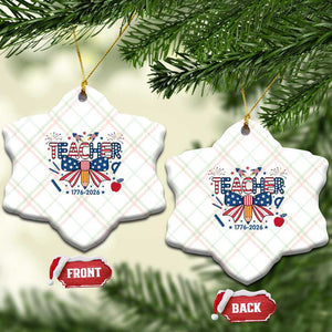 Proud American Teacher 250 Years Ceramic Ornament Patriotic Educator Gift TS12 Print Your Wear