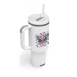 Proud American Teacher 250 Years Tumbler With Handle Patriotic Educator Gift TS12 Print Your Wear