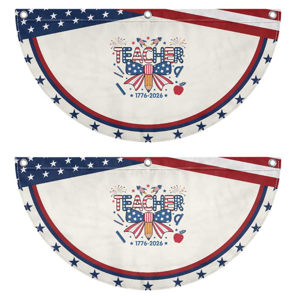 Proud American Teacher 250 Years Patriotic Fan Flag Educator Gift TS12 2pcs pack Classic Beige Print Your Wear