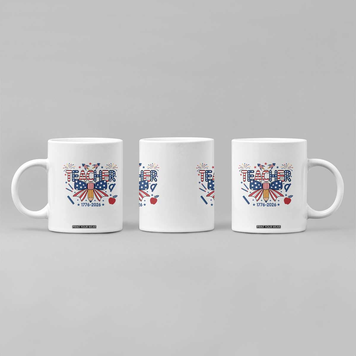 Proud American Teacher 250 Years Coffee Mug Patriotic Educator Gift TS12 Print Your Wear